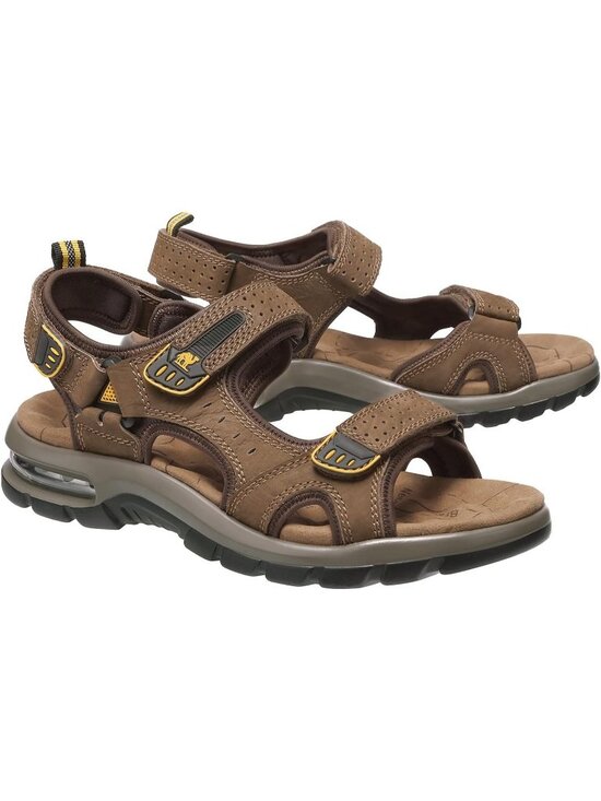 Men\'s Coffee Brown Athletic Outdoor Leather Solid Waterproof Hiking Sandal Shoes main image 4